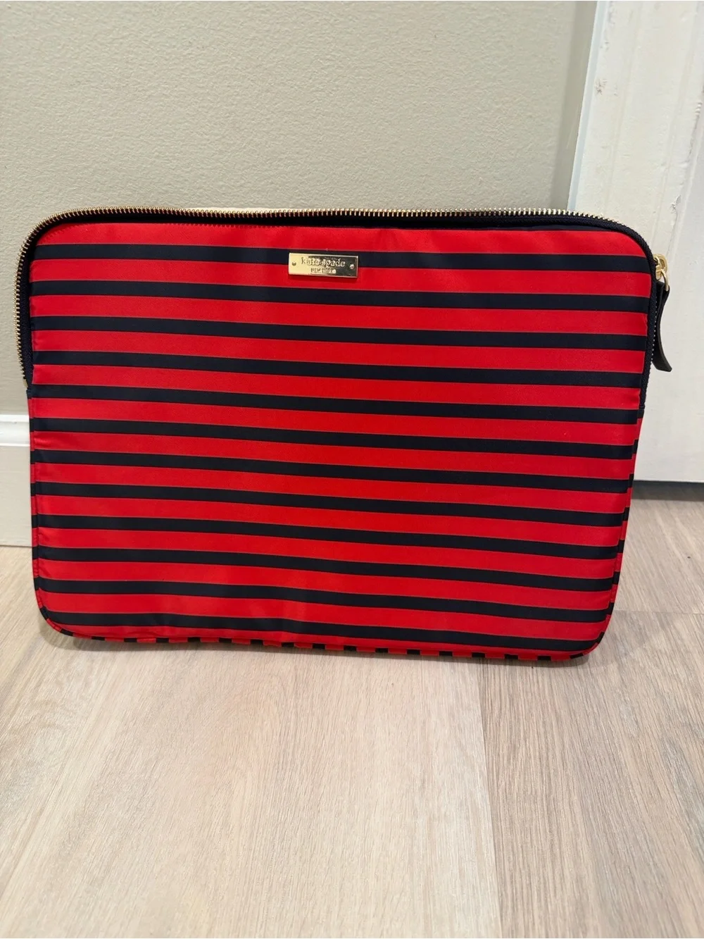 Kate Spade New York Red Blue Stripe Laptop computer Case